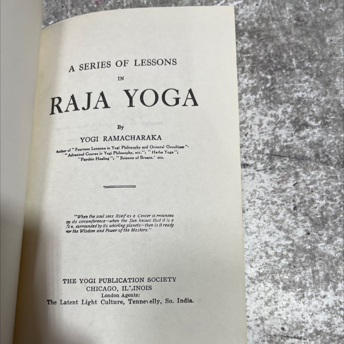 a series of lessons in raja yoga book, by yogi ramacharaka, 1934 Hardcover image 2