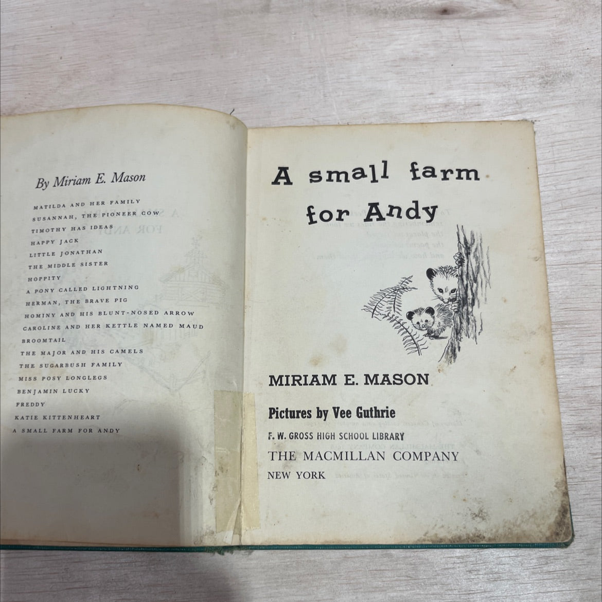 a small farm for andy book, by miriam e. mason, 1958 Hardcover image 2