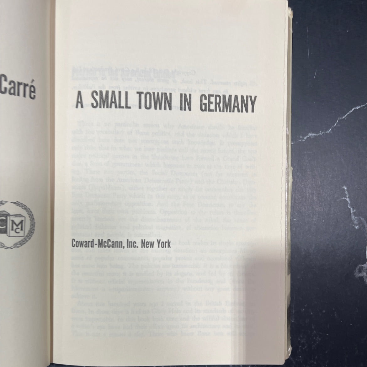 a small town in germany book, by john le carré, 1968 Hardcover image 2
