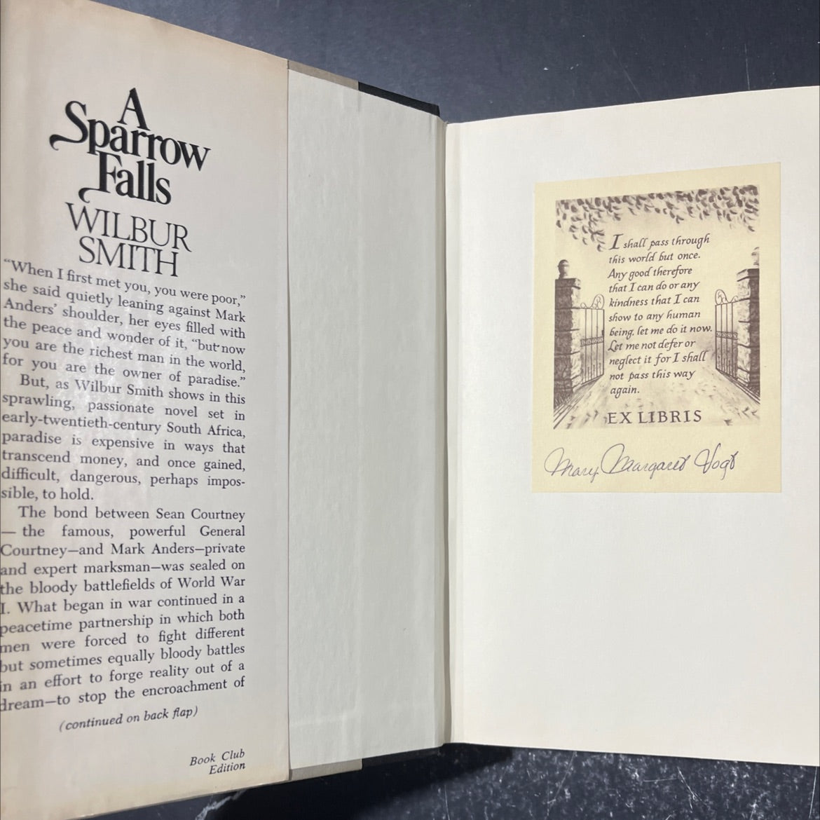 a sparrow falls book, by wilbur smith, 1977 Hardcover image 4