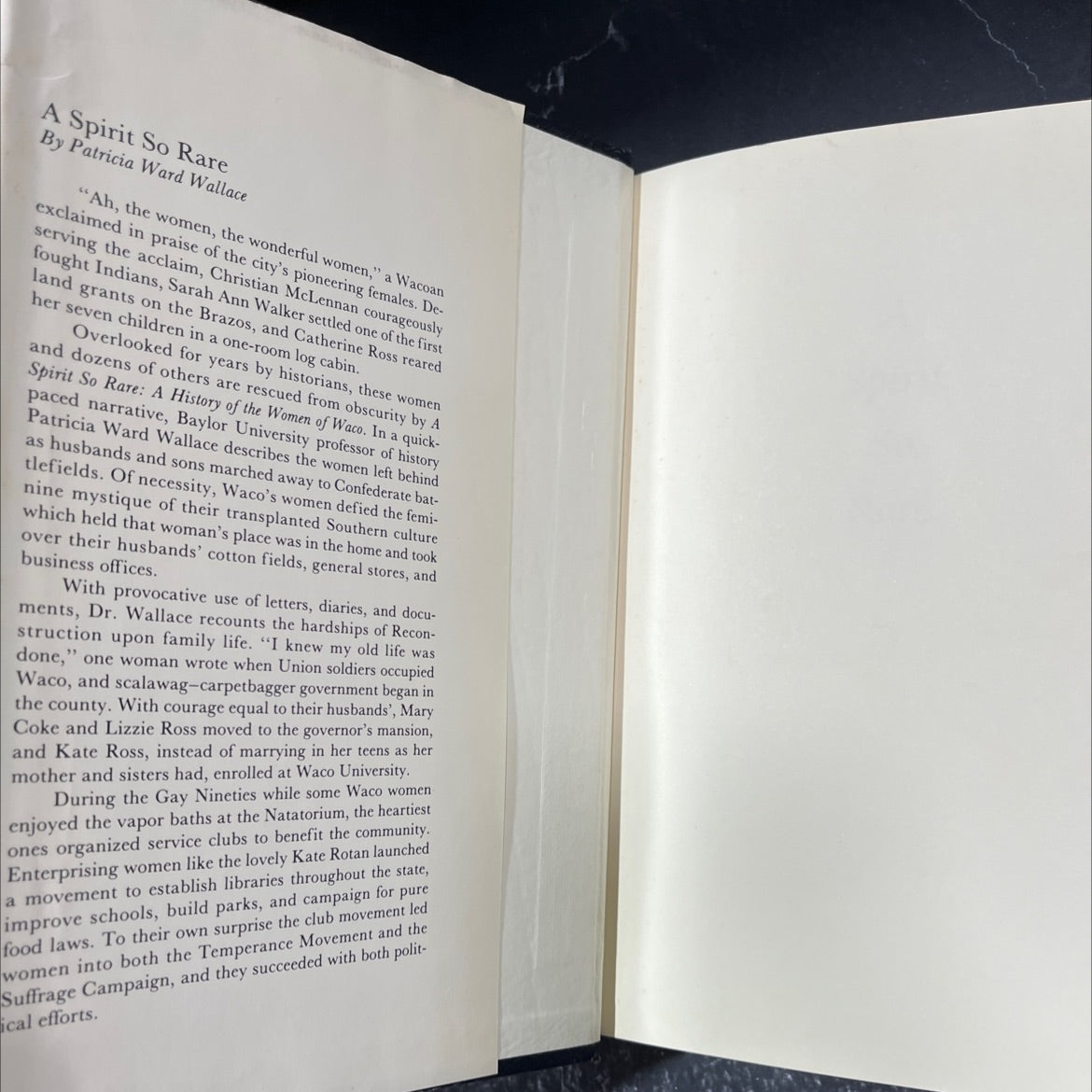 a spirit so rare a history of the women of waco book, by patricia ward wallace, 1984 Hardcover image 4