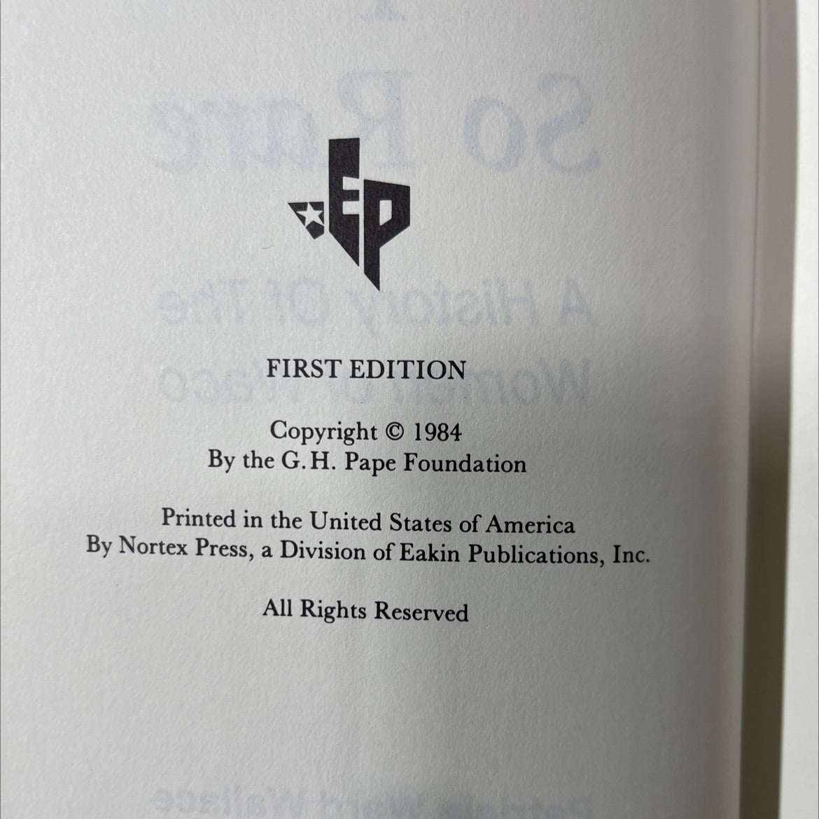 a spirit so rare a history of the women of waco book, by patricia ward wallace, 1984 Hardcover image 3