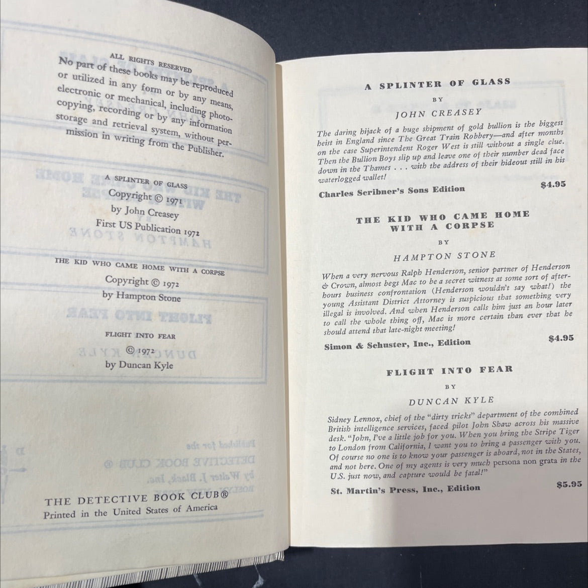 a splinter of glass book, by john creasey, 1972 Hardcover image 3