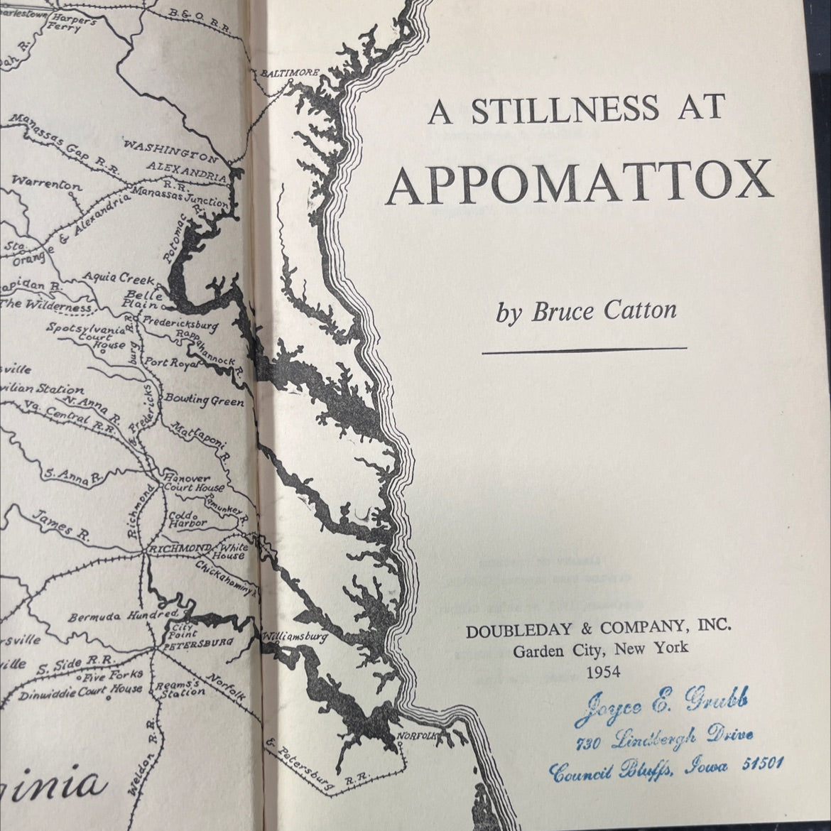 a stillness at appomattox book, by bruce catton, 1954 Hardcover image 2