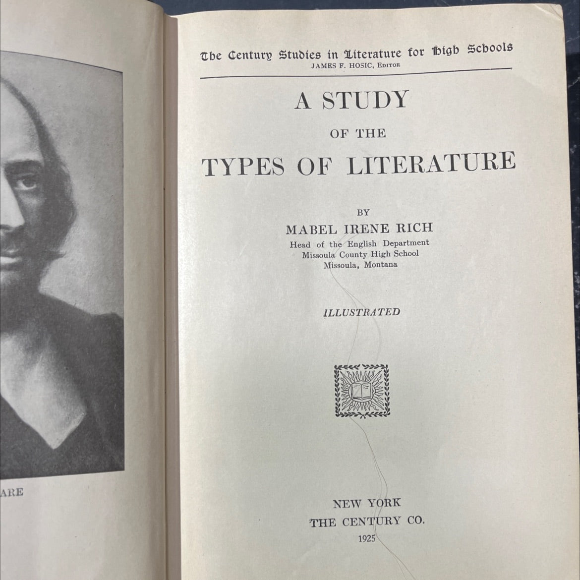 a study of the types of literature book, by mabel irene rich, 1925 Hardcover image 2