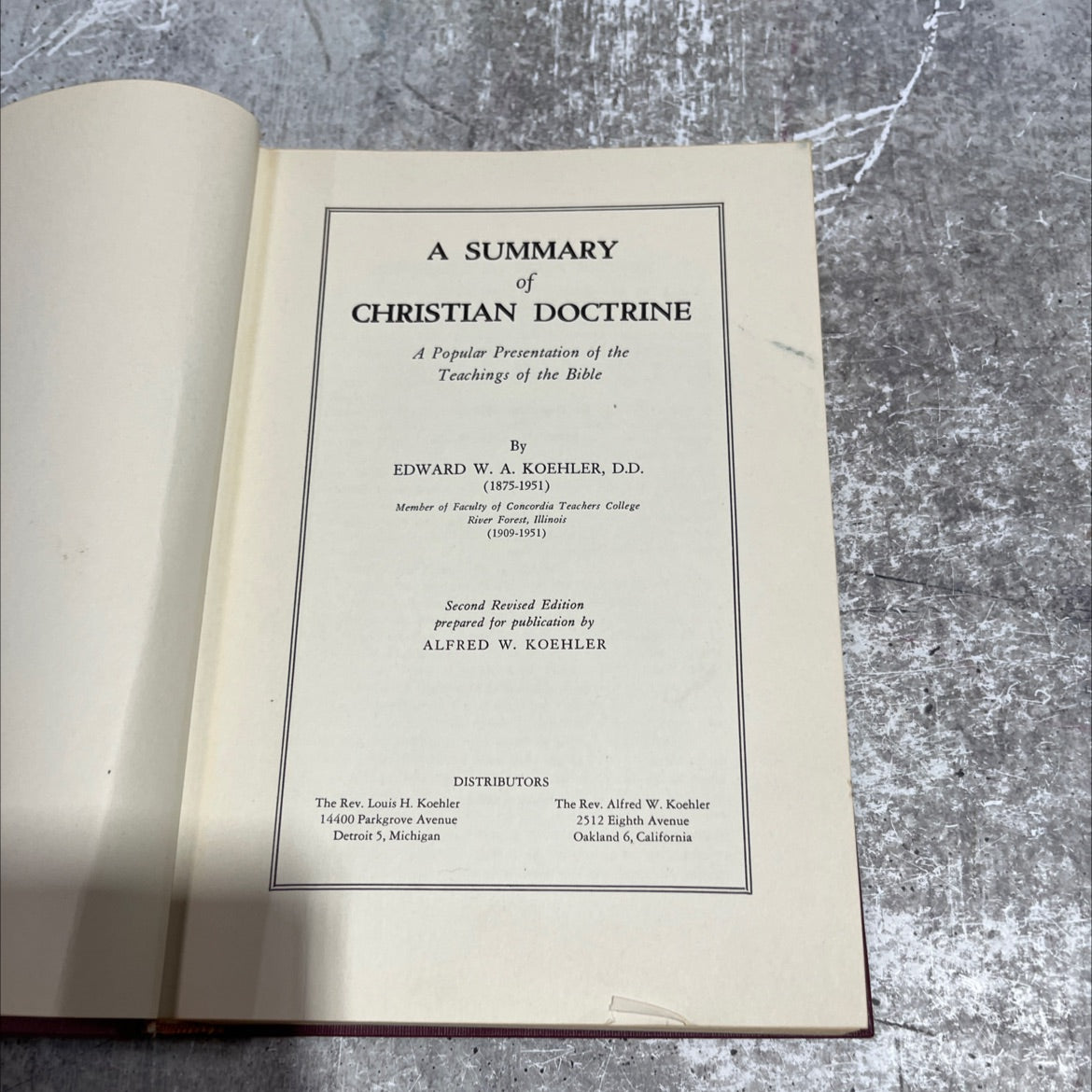 a summary of christian doctrine a popular presentation of the teachings of the bible book, by edward w. a. koehler, image 2