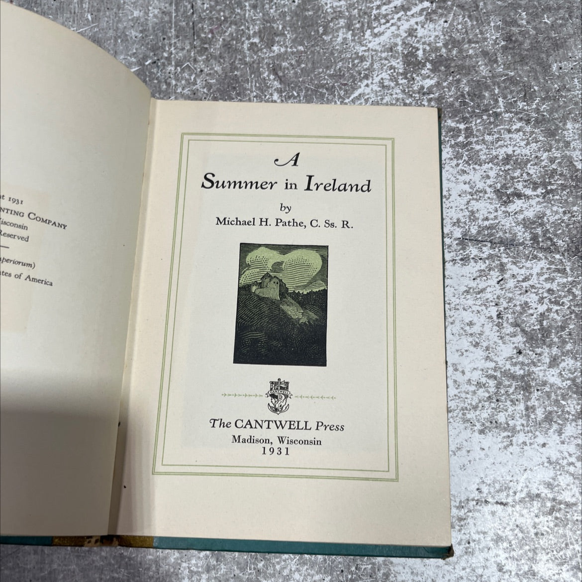 SIGNED a summer in ireland book, by michael h. pathe, 1931 Hardcover, First Edition, Antique image 2