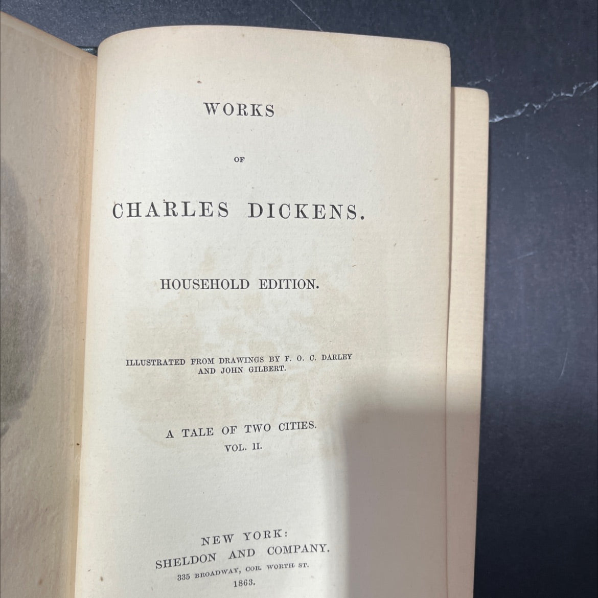 a tale of two cities vol. ii book, by charles dickens, 1863 Hardcover image 2
