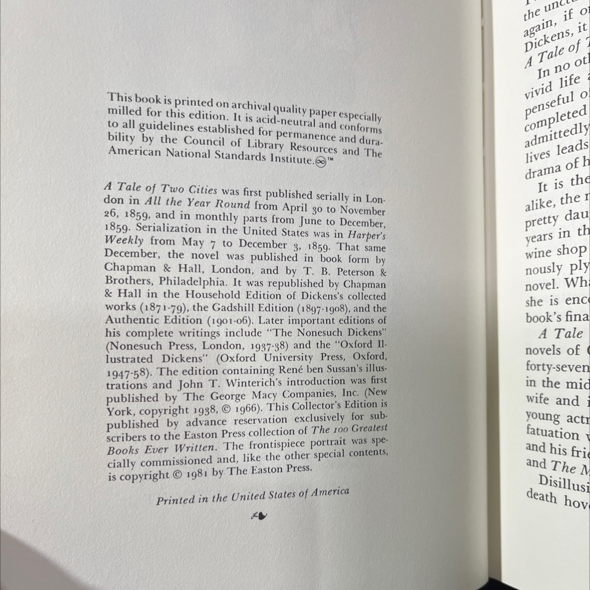 a tale of two cities book, by charles dickens, 1981 Leather image 3