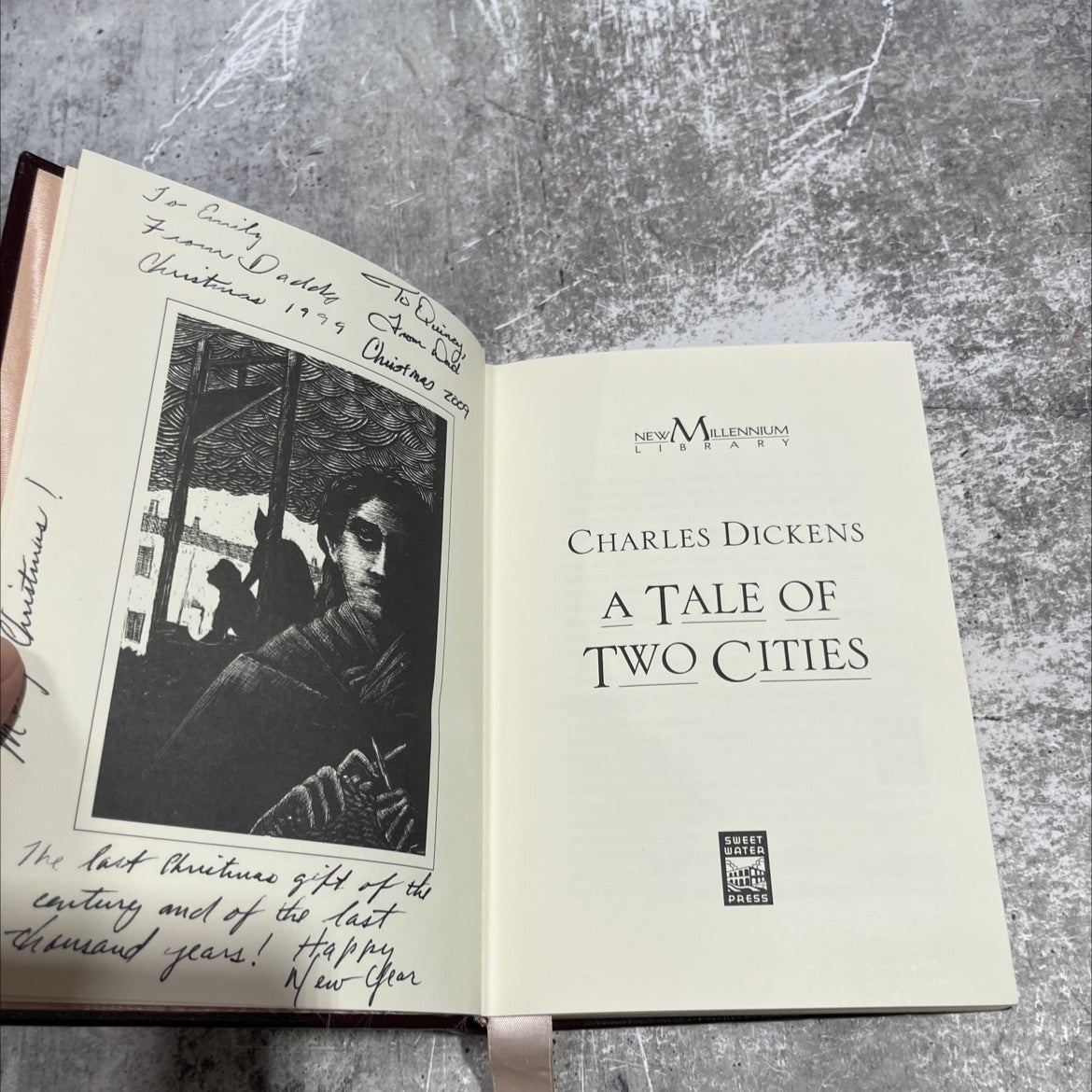 a tale of two cities book, by charles dickens, 1999 Leather image 2