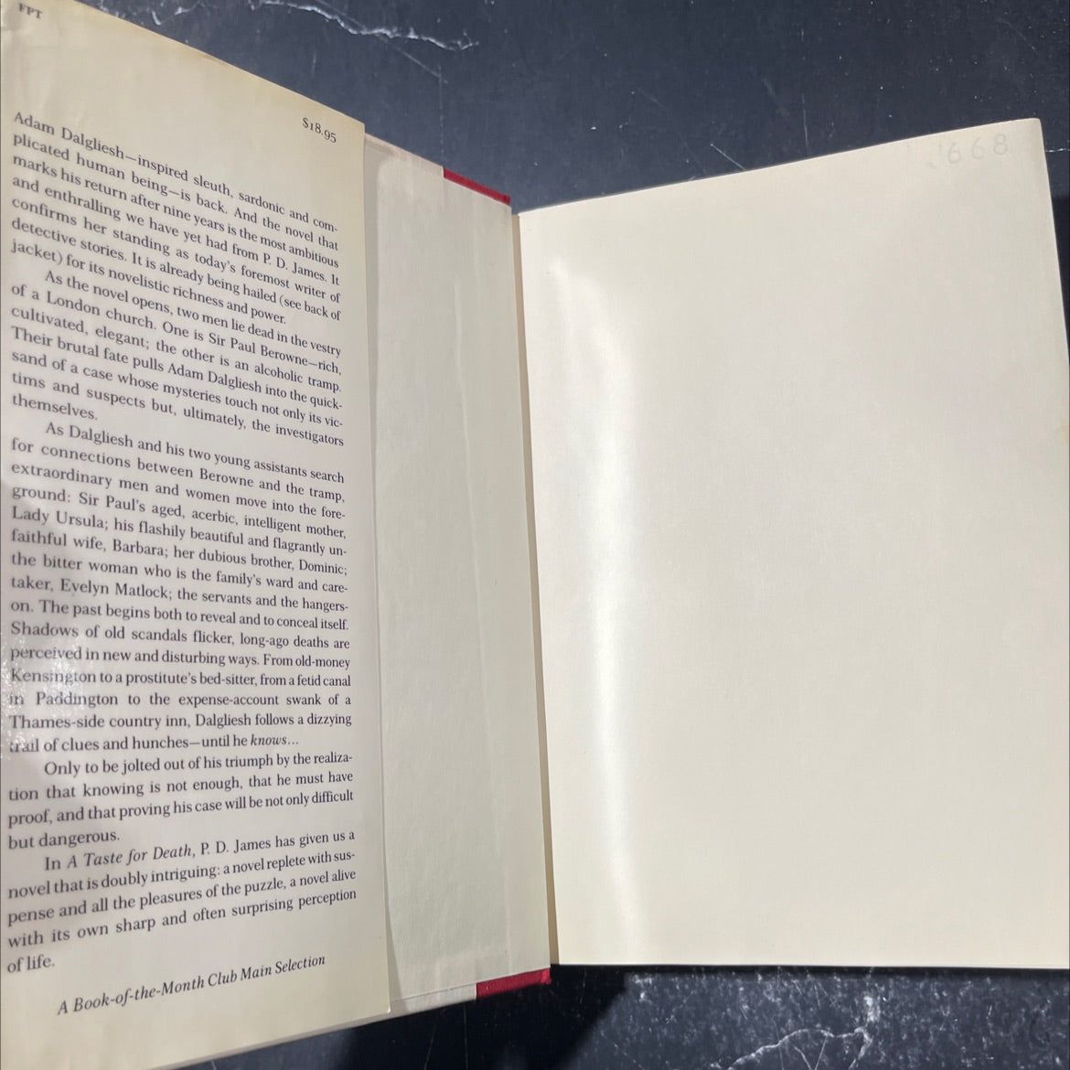 a taste for death book, by P. D. James, 1986 Hardcover image 4