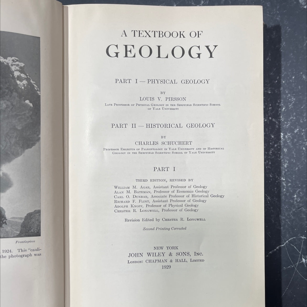 a textbook of geology part i-physical geology book, by louis v. pirsson, charles schuchert, 1929 Hardcover image 2