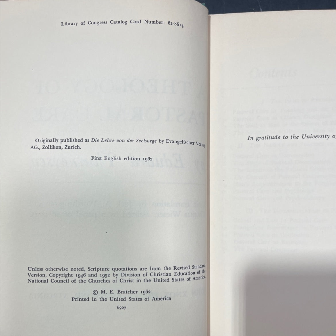 a theology of pastoral care book, by Eduard Thurneysen, 1962 Hardcover image 3