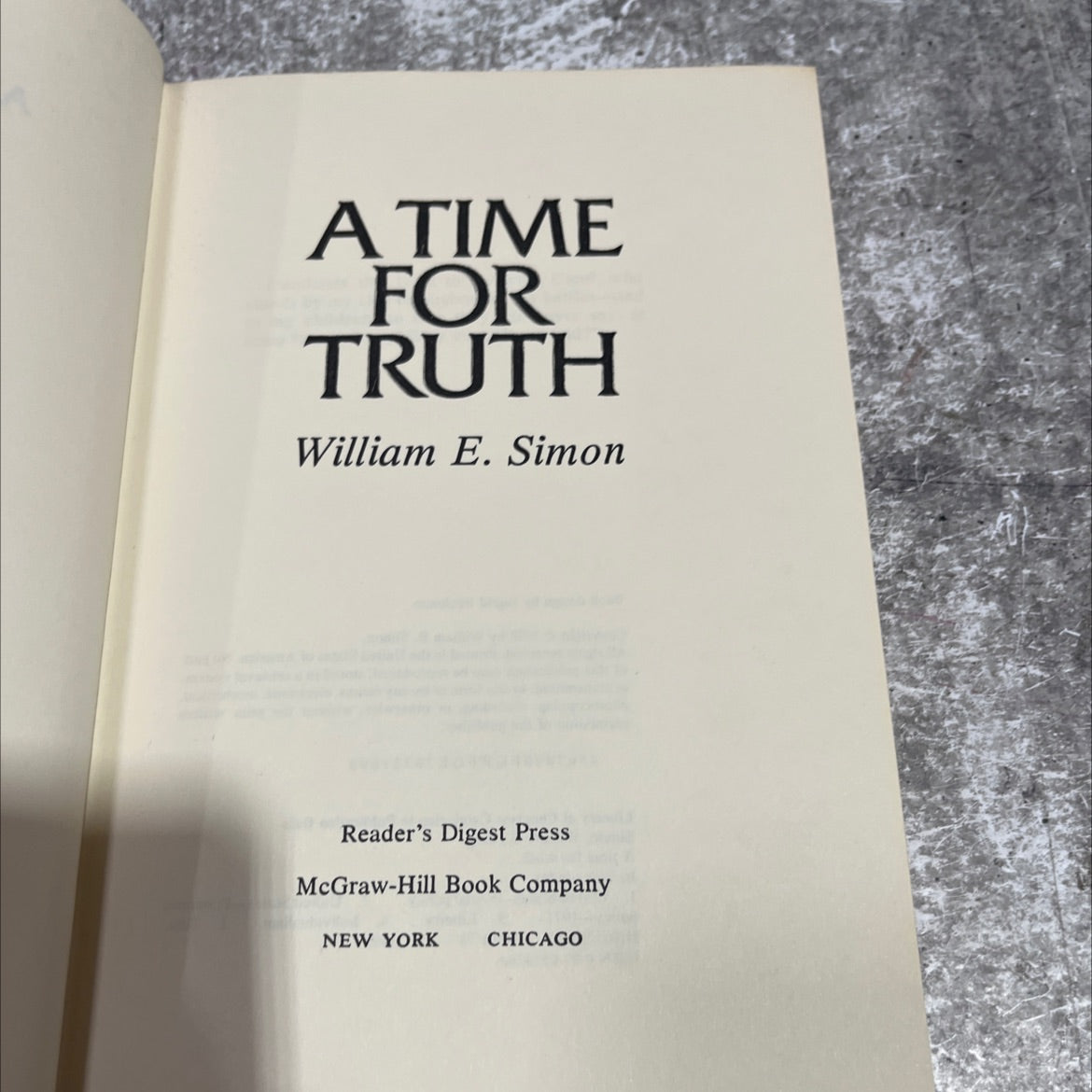 a time for truth book, by william e. simon, 1978 Hardcover image 2