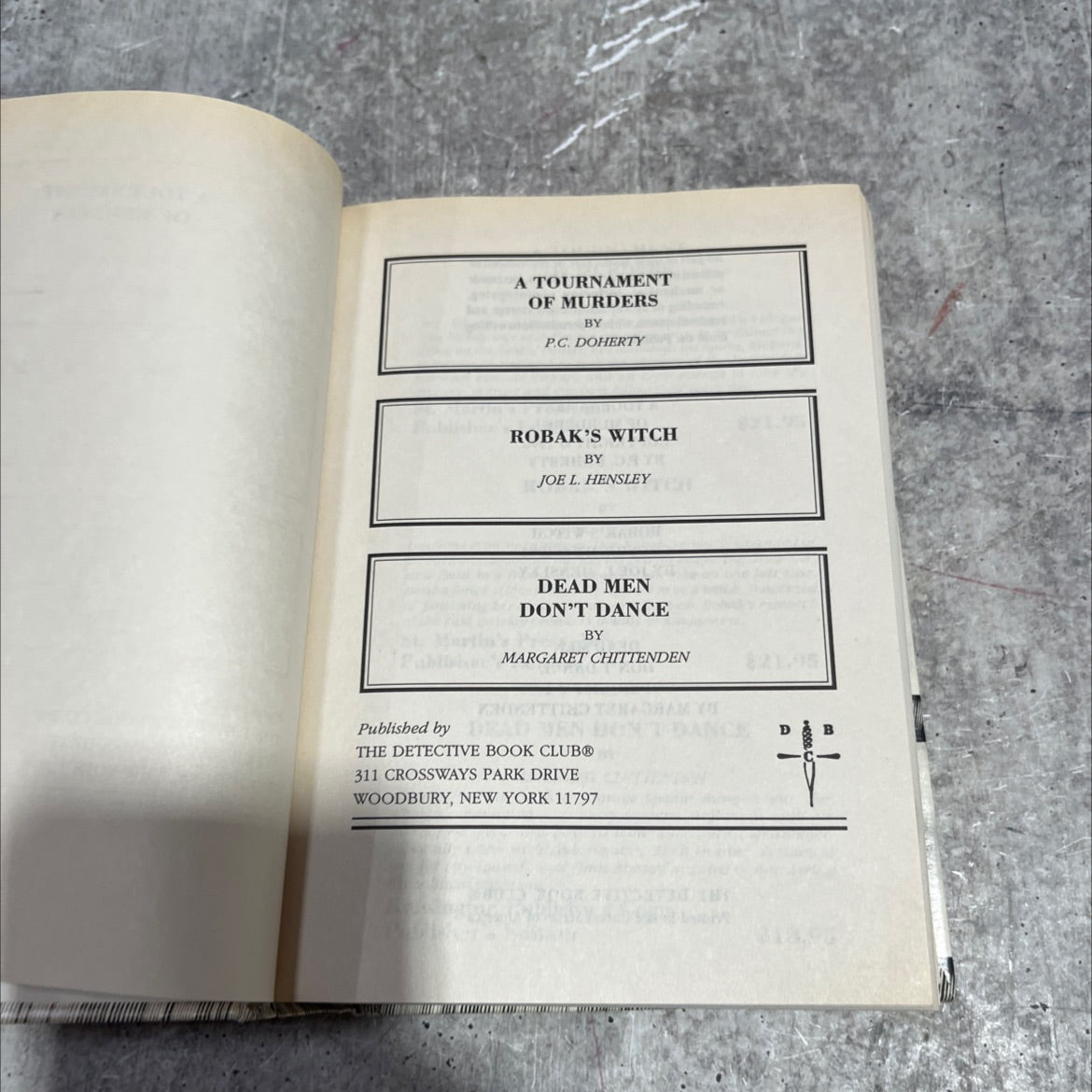 a tournament of murders book, by p.c. doherty, 1996 Hardcover image 2