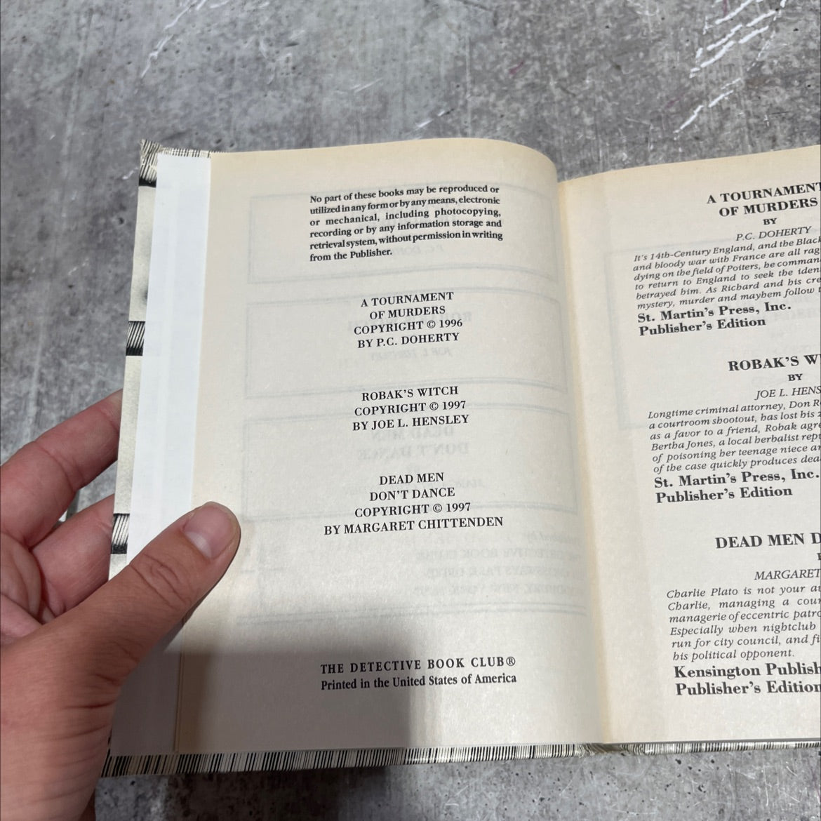 a tournament of murders book, by p.c. doherty, 1996 Hardcover image 3