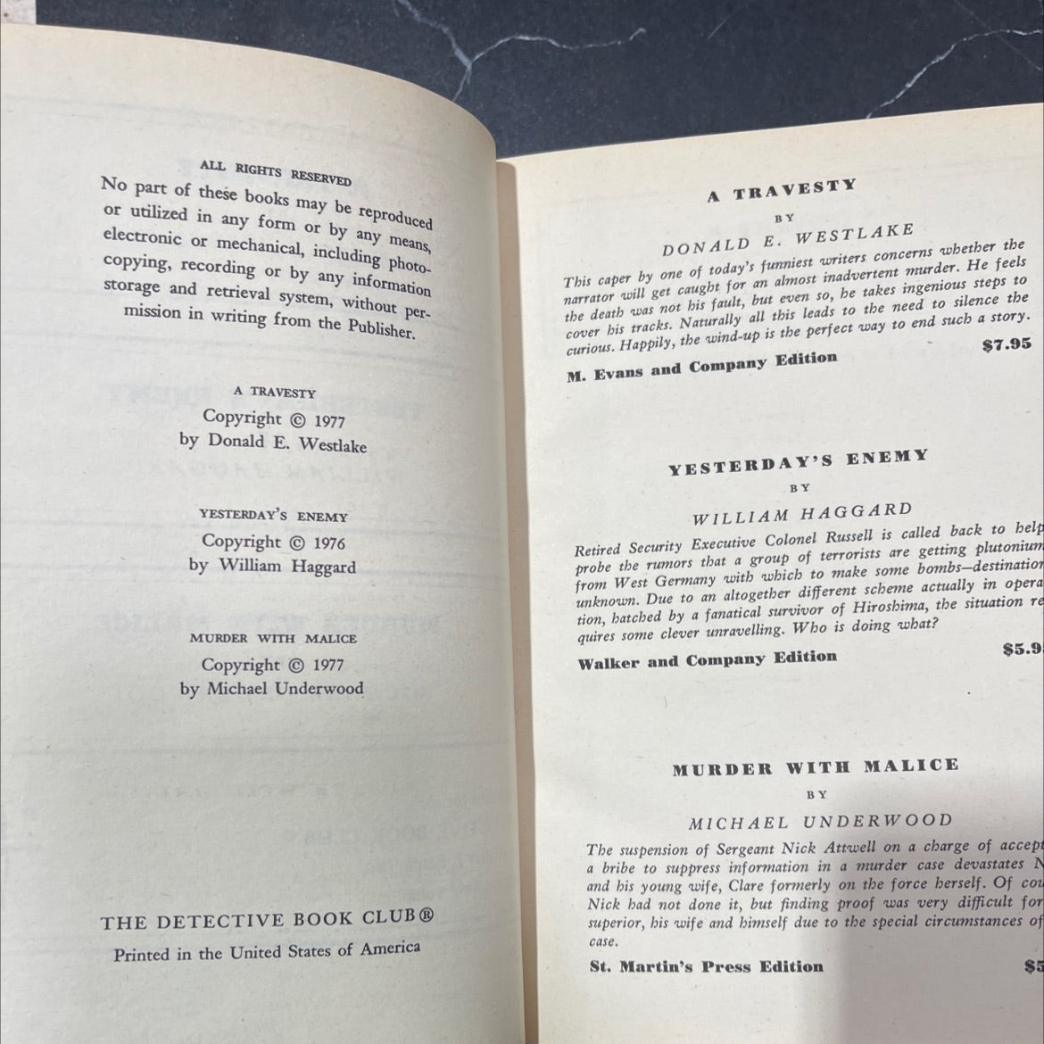 a travesty book, by donald e. westlake, 1977 Hardcover image 3