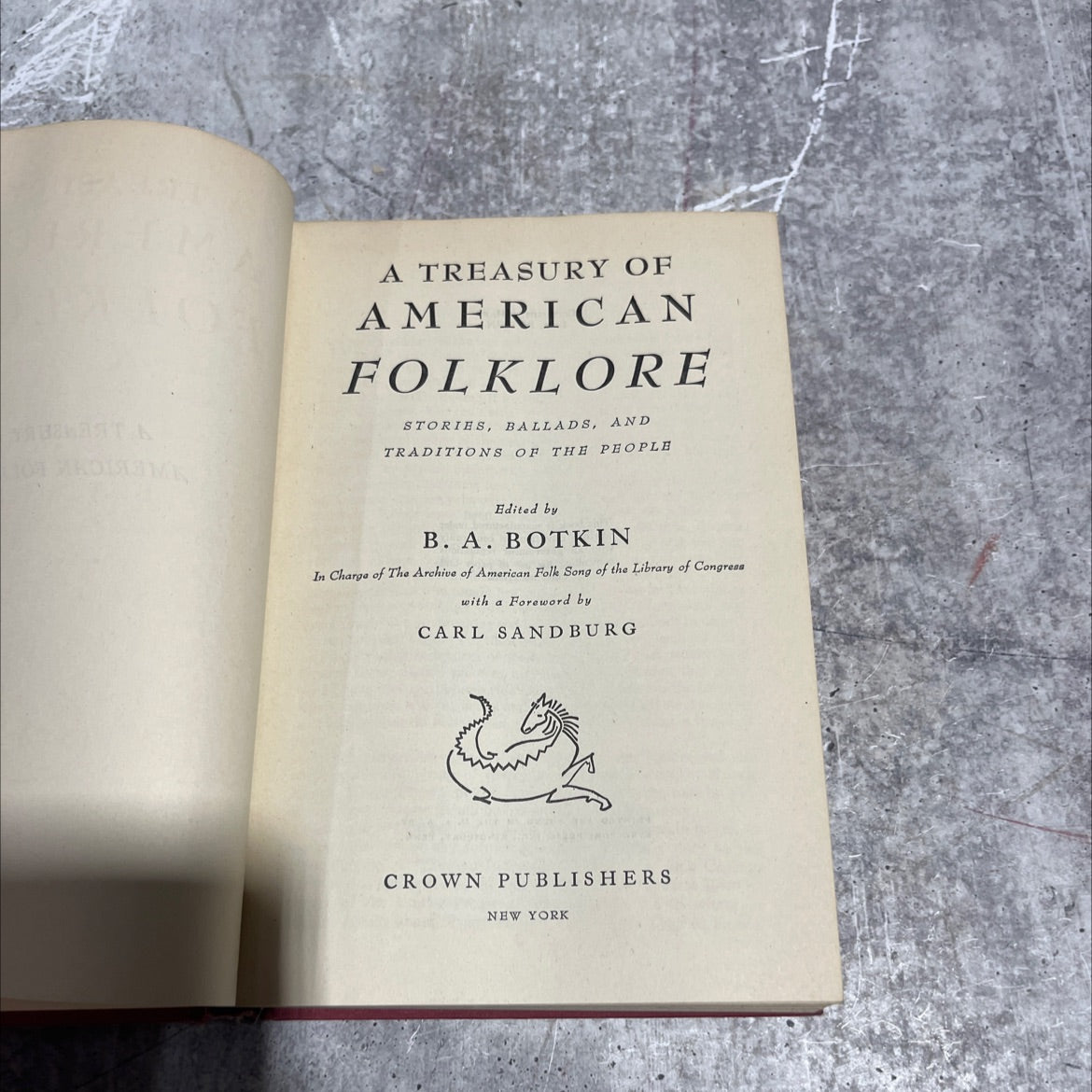 a treasury of american folklore stories, ballads, and traditions of the people book, by b. a. botkin, 1944 Hardcover image 2