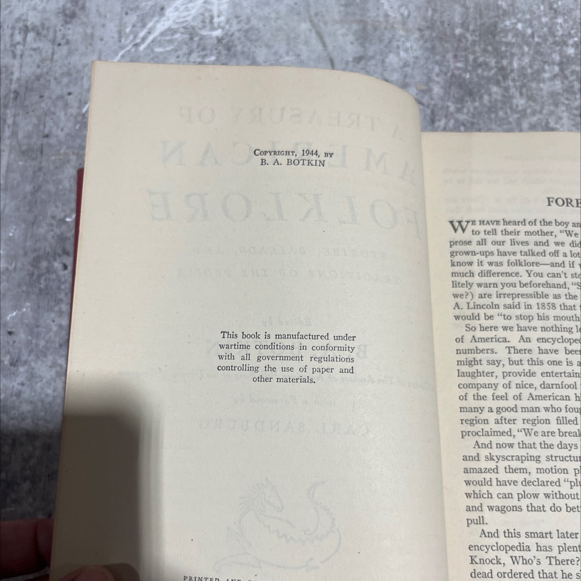a treasury of american folklore stories, ballads, and traditions of the people book, by b. a. botkin, 1944 Hardcover image 3
