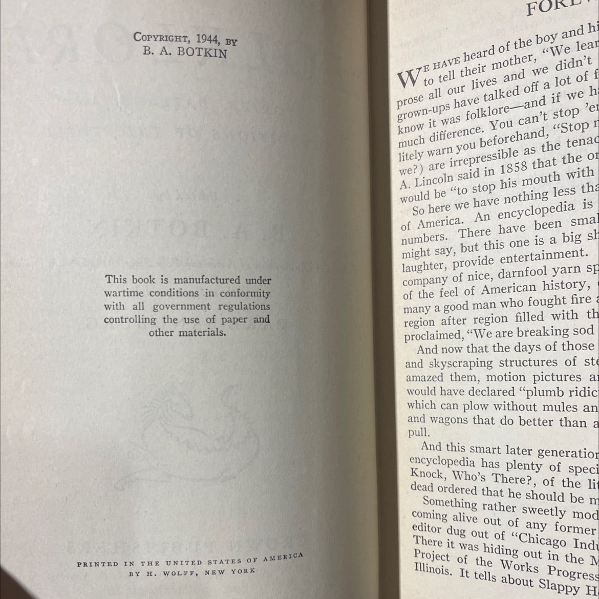 a treasury of american folklore stories, ballads, and traditions of the people book, by b. a. botkin, 1944 Hardcover image 3
