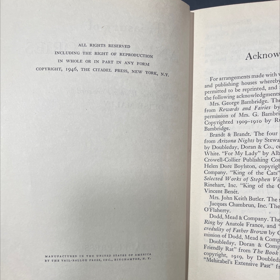 a treasury of animal stories book, by e. louise mally, 1946 Hardcover image 3