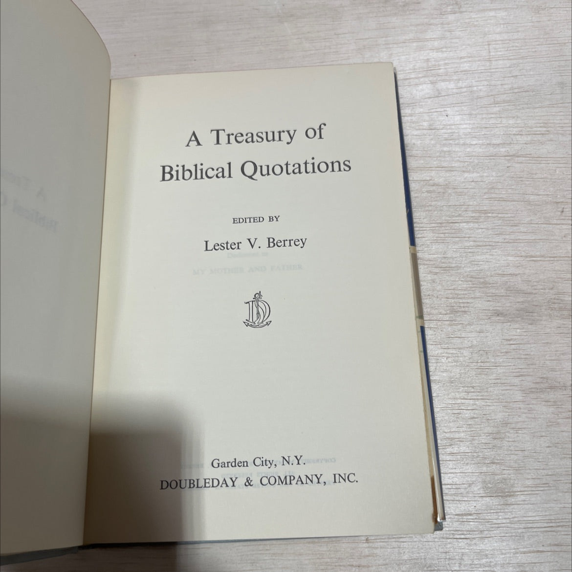 a treasury of biblical quotations book, by lester v. berrey, 1948 Hardcover image 2