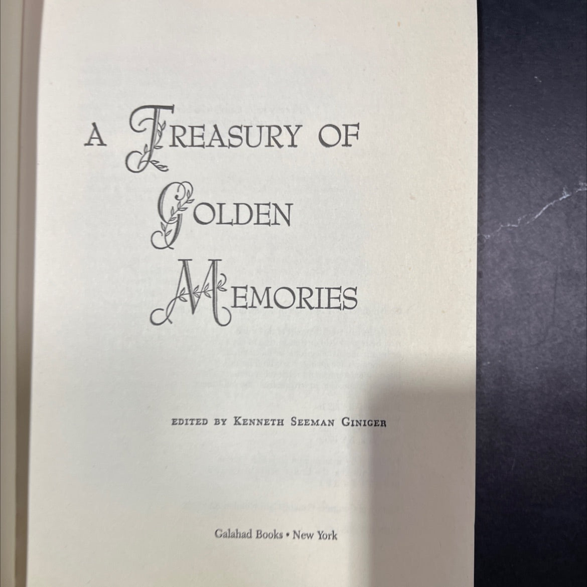 a treasury of golden memories book, by kenneth seeman giniger, 1982 Hardcover image 2