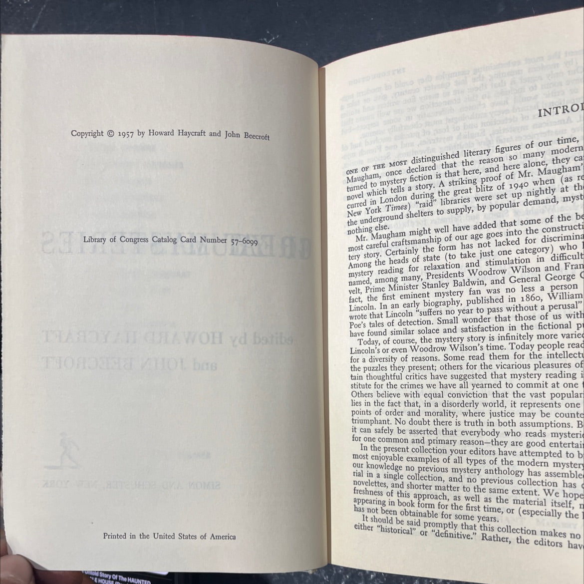 a treasury of great mysteries book, by howard haycraft, john beecroft, 1957 Hardcover image 3