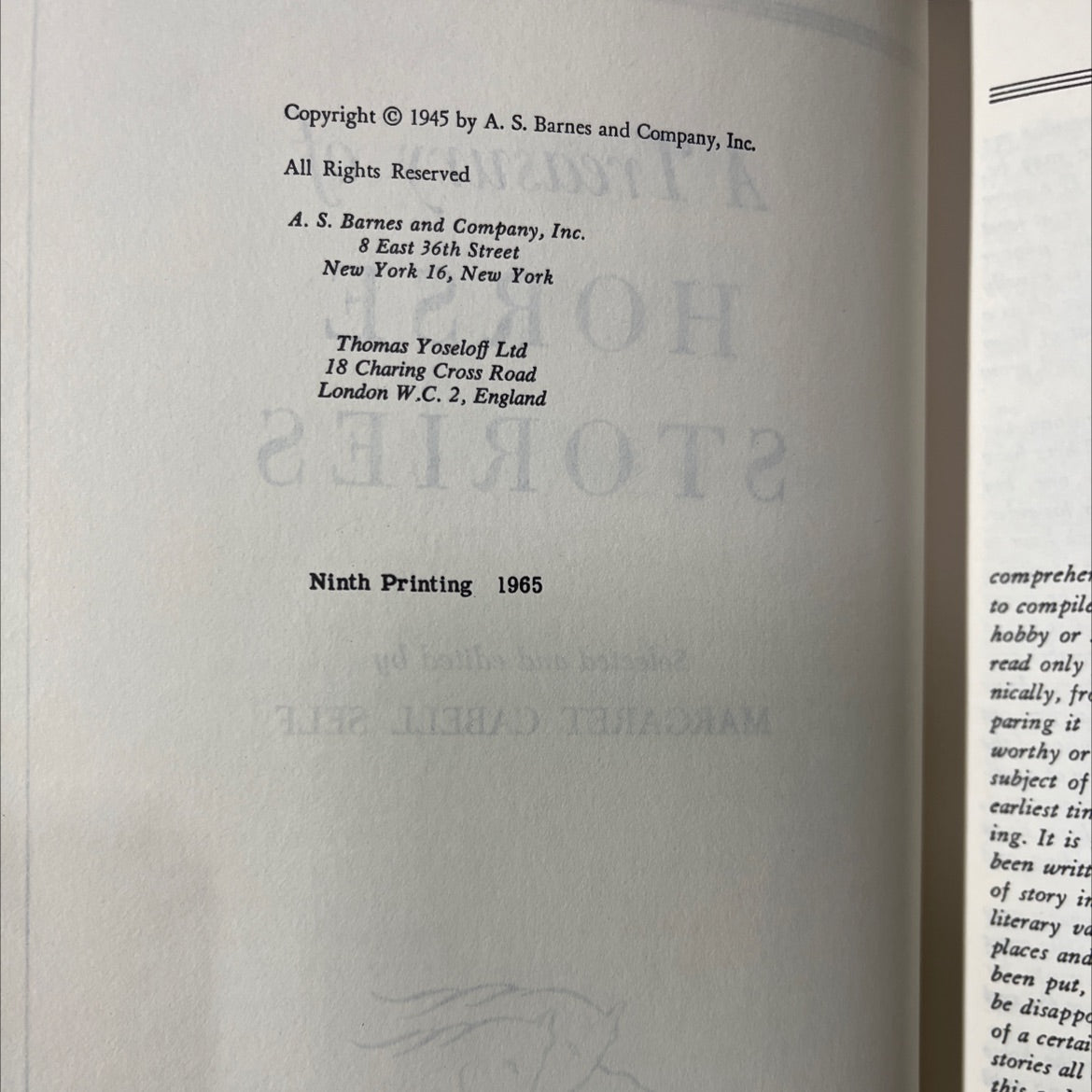 a treasury of horse stories book, by margaret cabell self, 1965 Hardcover image 3
