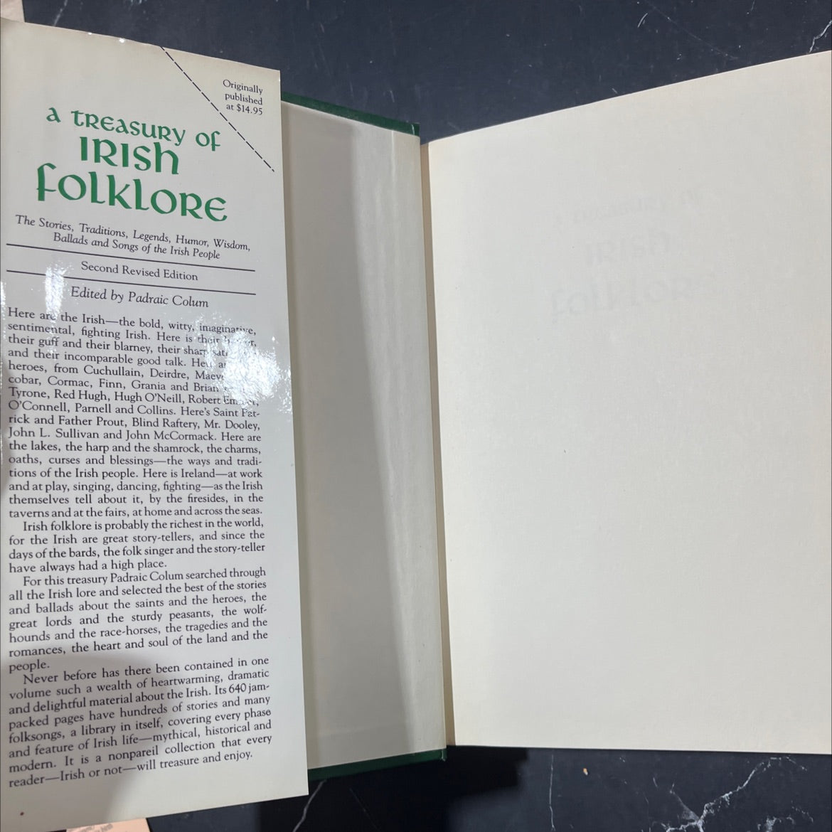 a treasury of irish folklore book, by padraic colum, 1983 Hardcover image 4