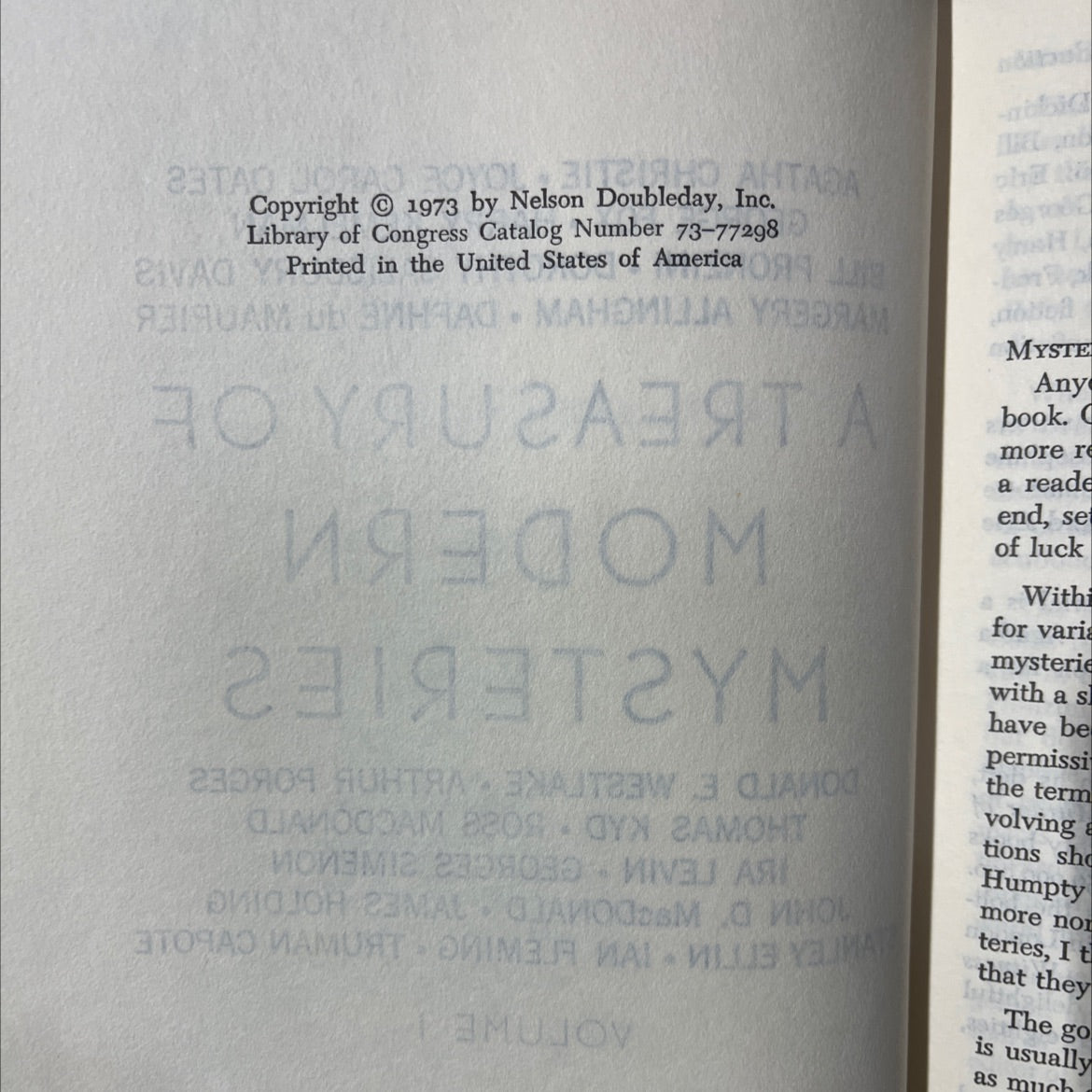 a treasury of modern mysteries book, by various, 1973 Hardcover image 3