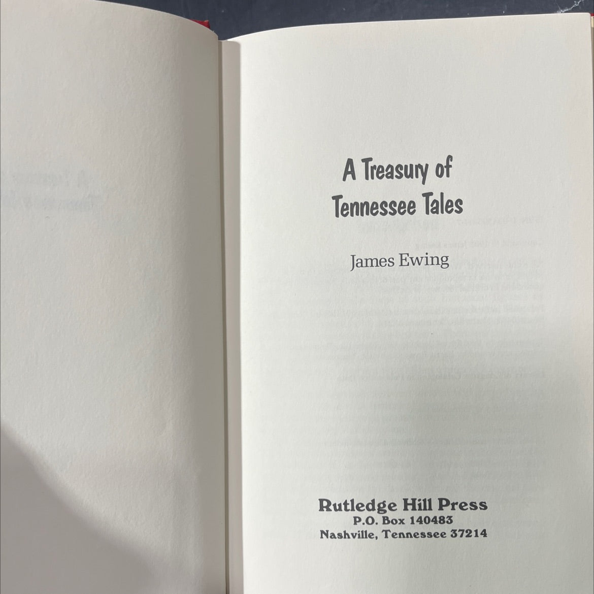 a treasury of tennessee tales book, by James Ewing, 1985 Hardcover image 2
