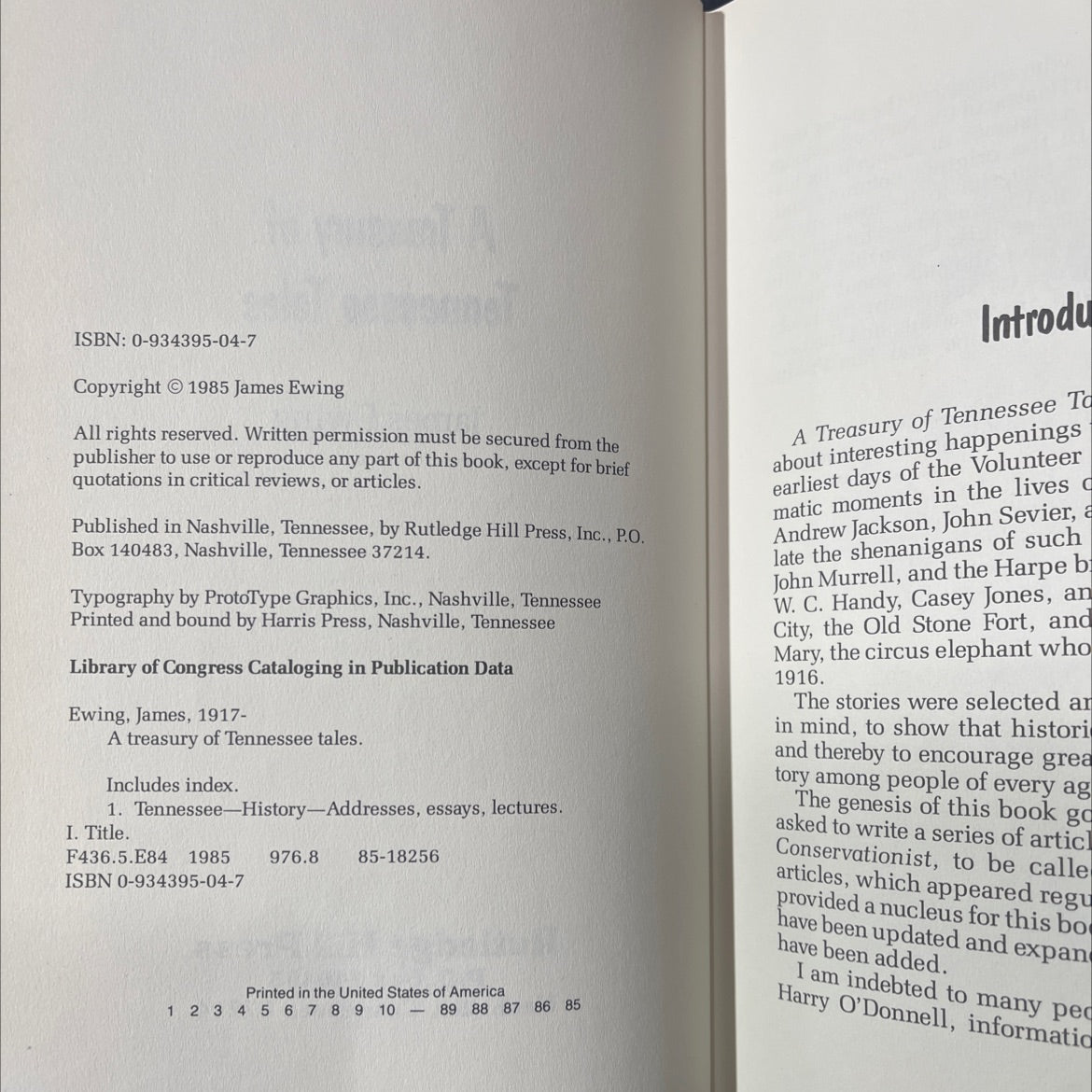 a treasury of tennessee tales book, by James Ewing, 1985 Hardcover image 3