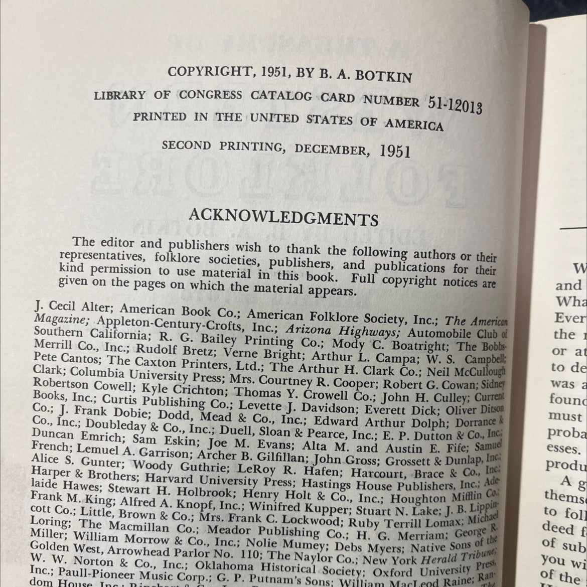 a treasury of western folklore book, by b. a. botkin, 1951 Hardcover image 3