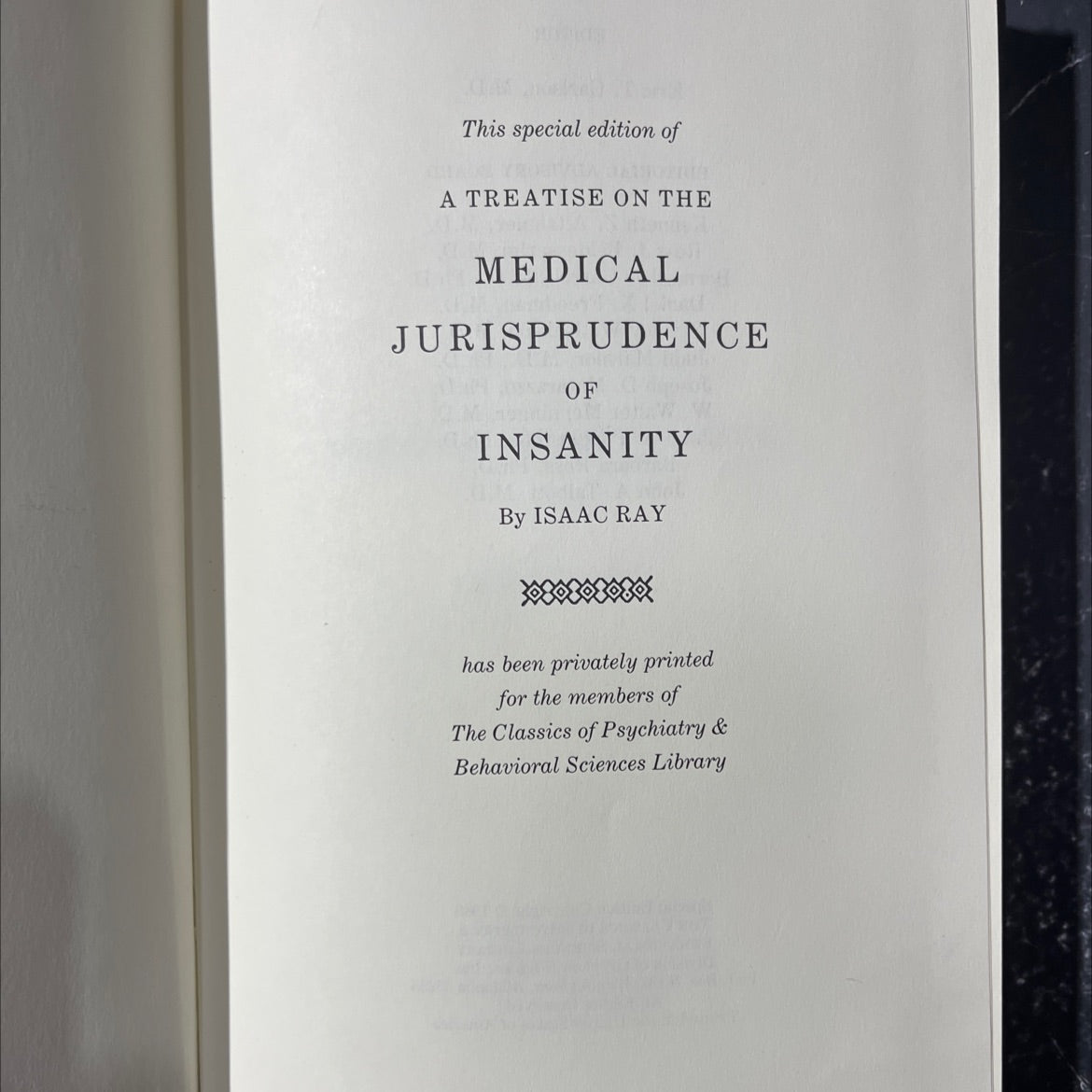 a treatise on the medical jurisprudence of insanity book, by isaac ray, 1989 Leather image 2