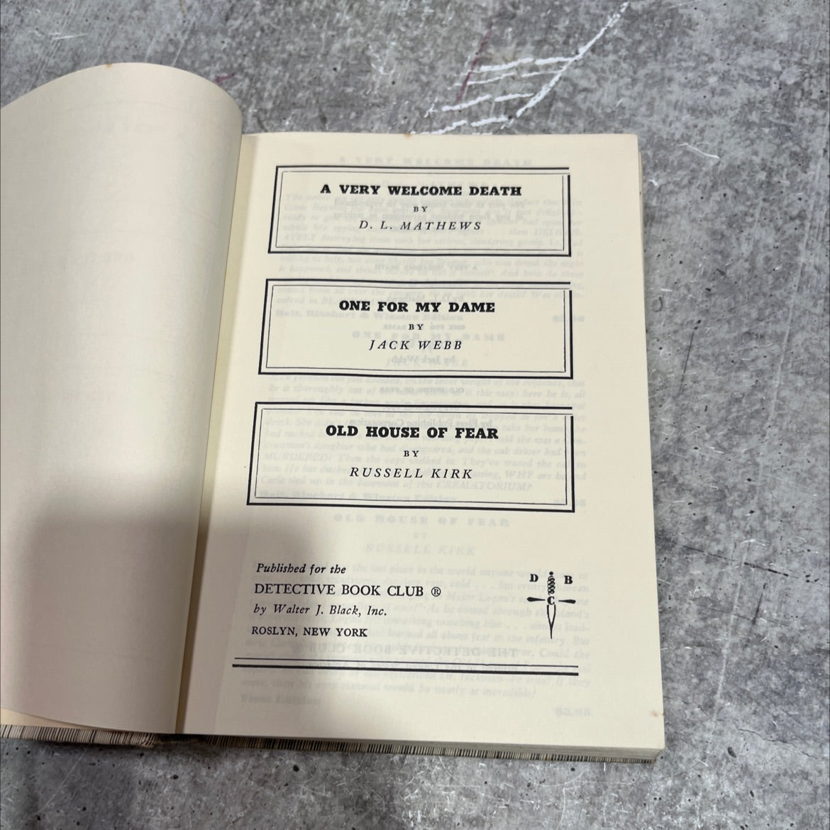 a very welcome death book, by d. l. mathews, 1961 Hardcover image 2