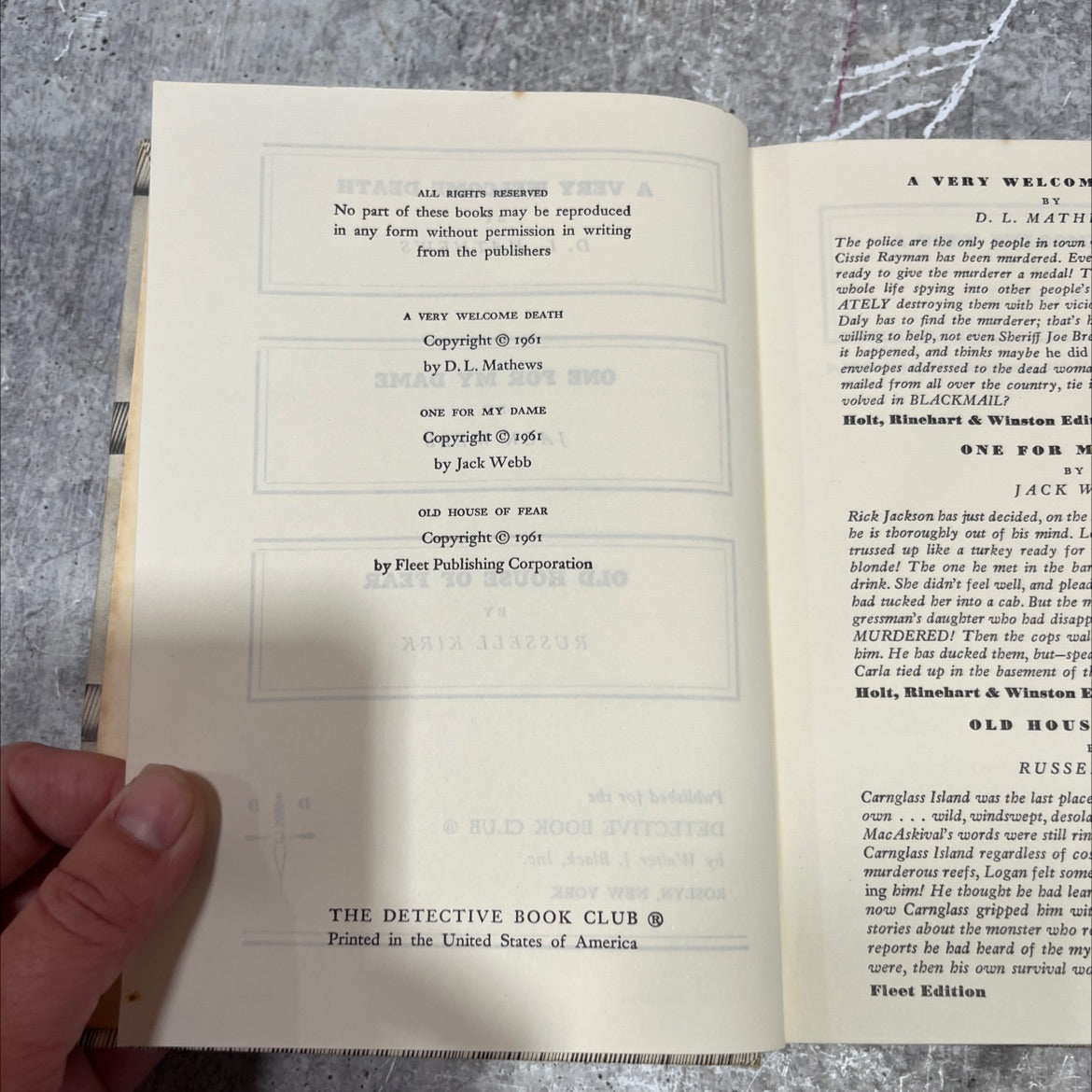 a very welcome death book, by d. l. mathews, 1961 Hardcover image 3