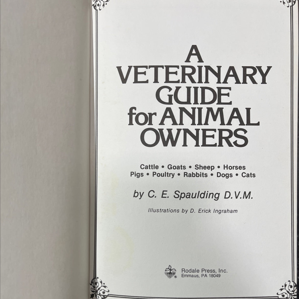 a veterinary guide for animal owners book, by c. e. spaulding, 1976 Hardcover image 2