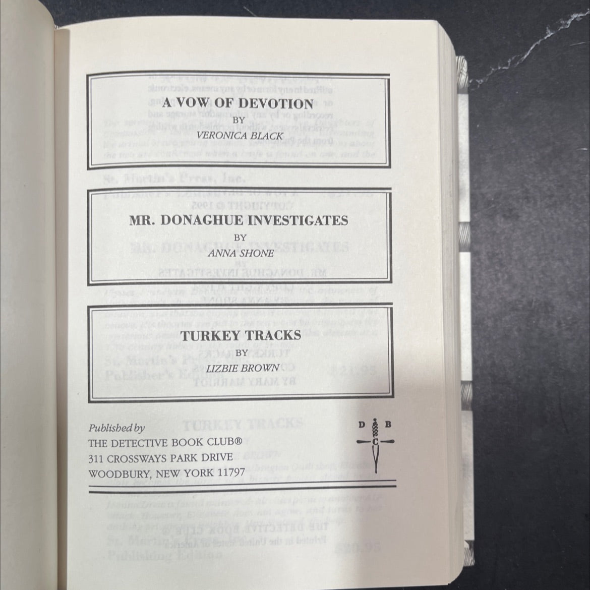a vow of devotion book, by veronica black, 1995 Hardcover image 2