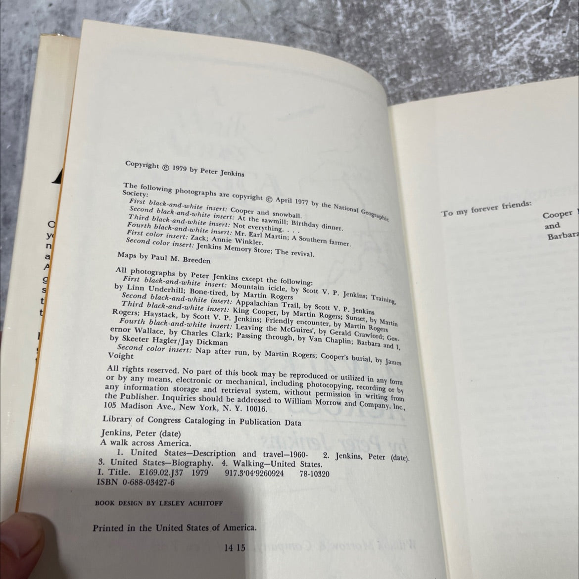 a walk across america book, by Peter Jenkins, 1979 Hardcover image 3