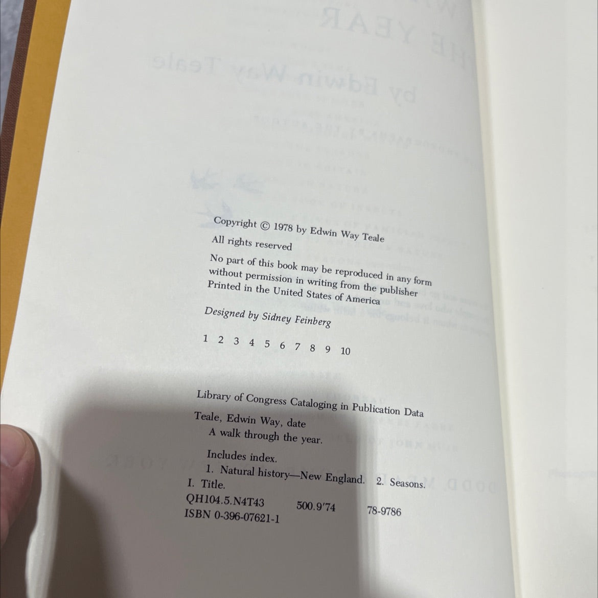 a walk through the year book, by edwin way teale, 1978 Hardcover image 3