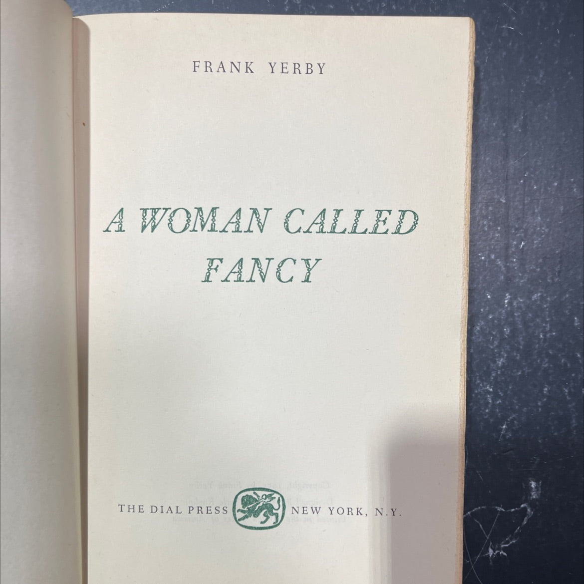 a woman called fancy book, by frank yerby, 1951 Hardcover image 2