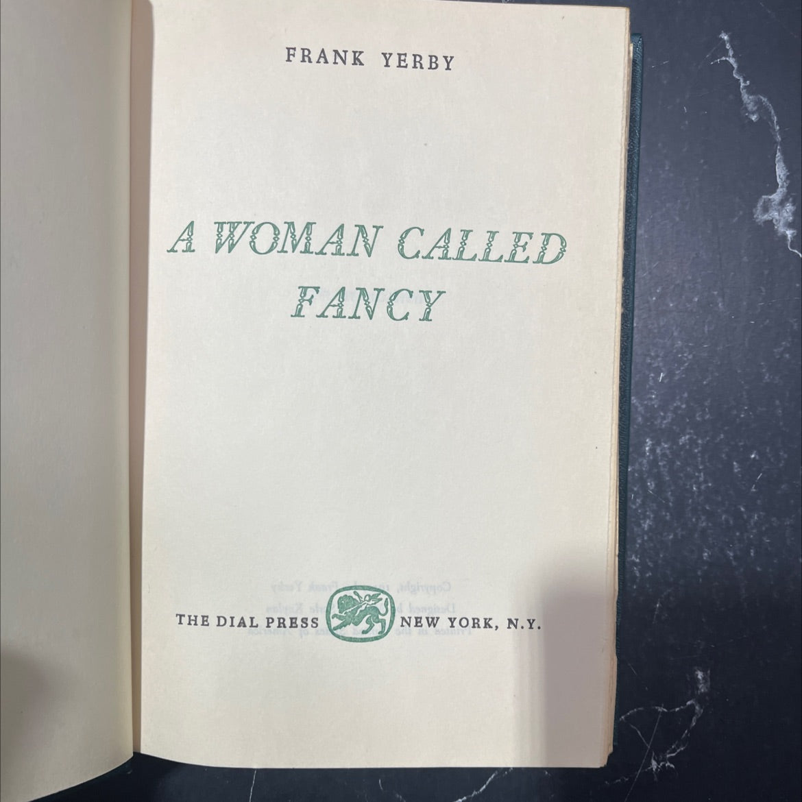 a woman called fancy book, by Frank Yerby, 1951 Hardcover image 2