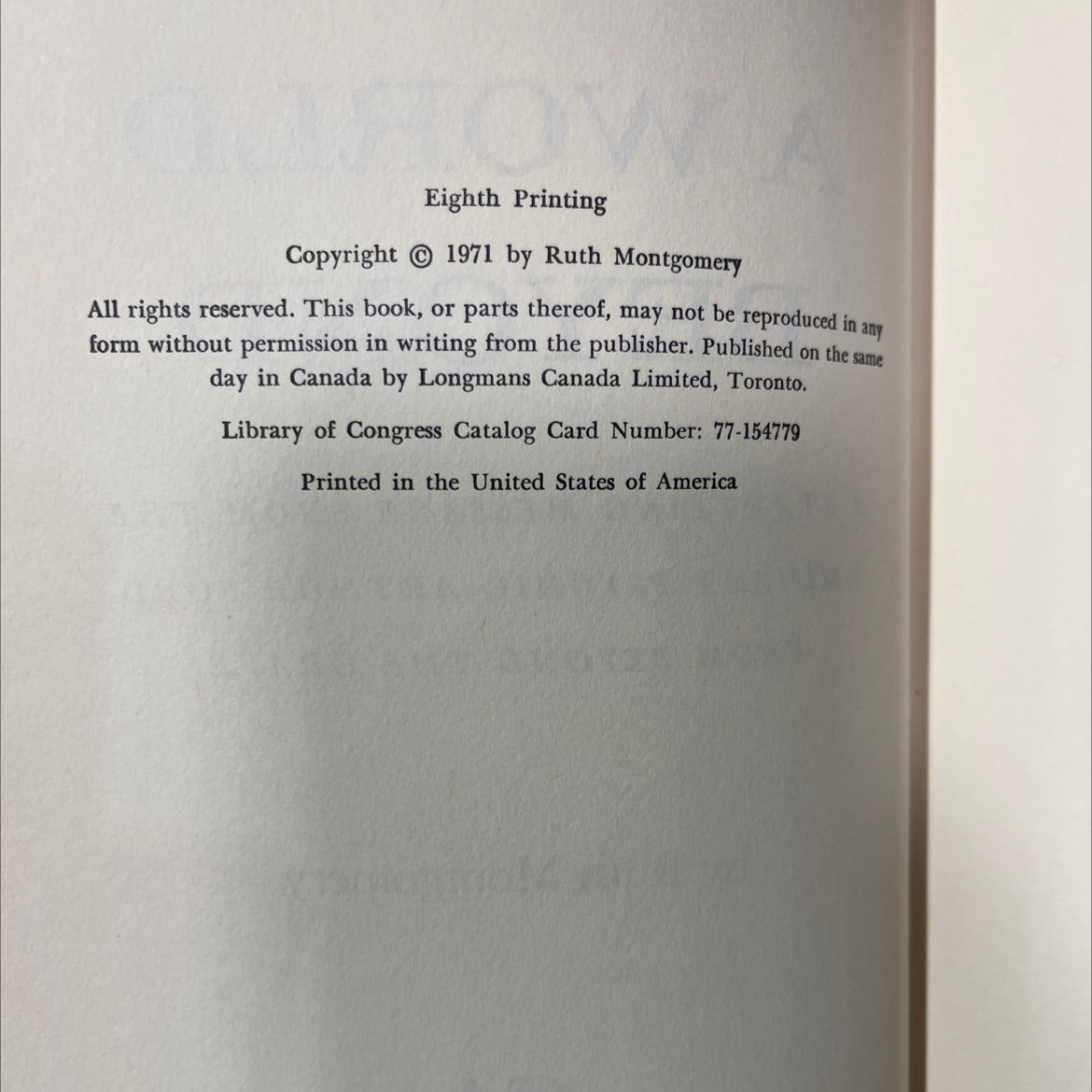 a world beyond a startling message from the eminent psychic arthur ford from beyond the grave book, by ruth montgomery, image 3