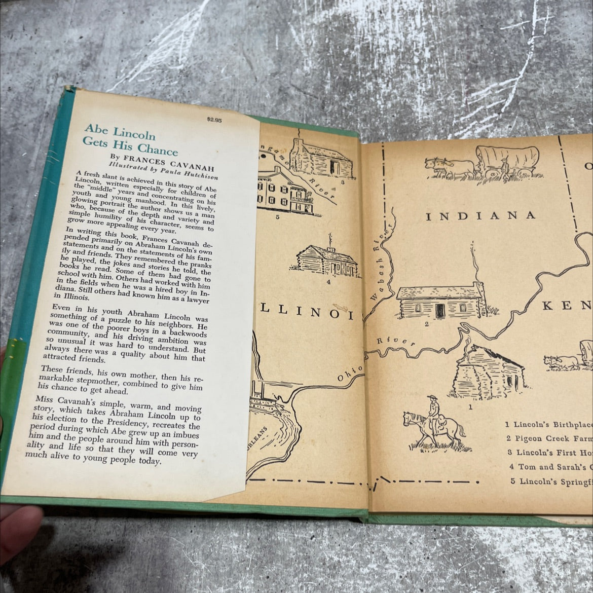 abe lincoln gets his chance book, by frances cavanah, 1959 Hardcover image 4