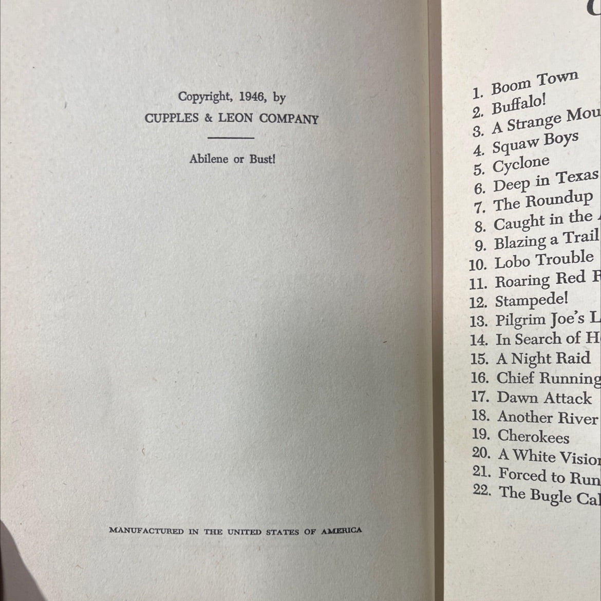 abilene or bust! a junior trail blazer book book, by bill gulick and thomas rothrock, 1946 Hardcover image 3