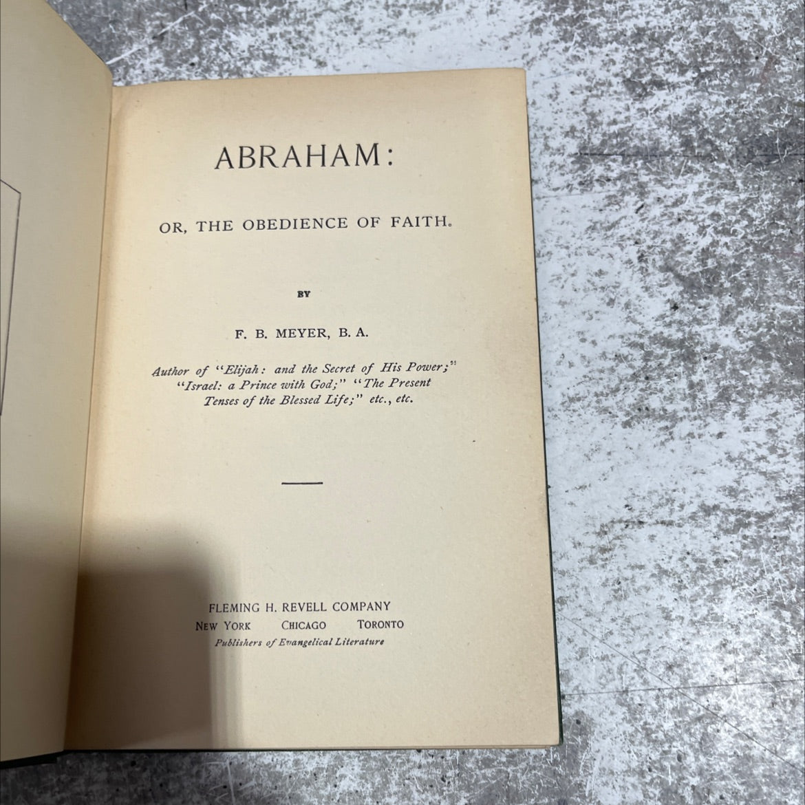 abraham: or, the obedience of faith book, by f. b. meyer, 1970 Hardcover image 2