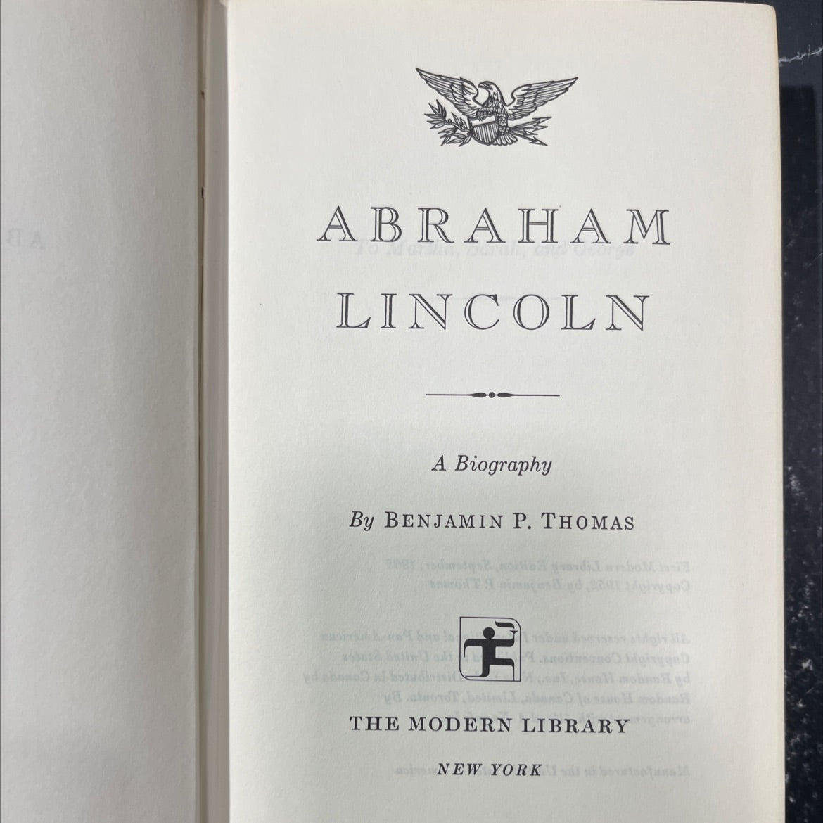 abraham lincoln a biography book, by benjamin p. thomas, 1968 Hardcover image 2