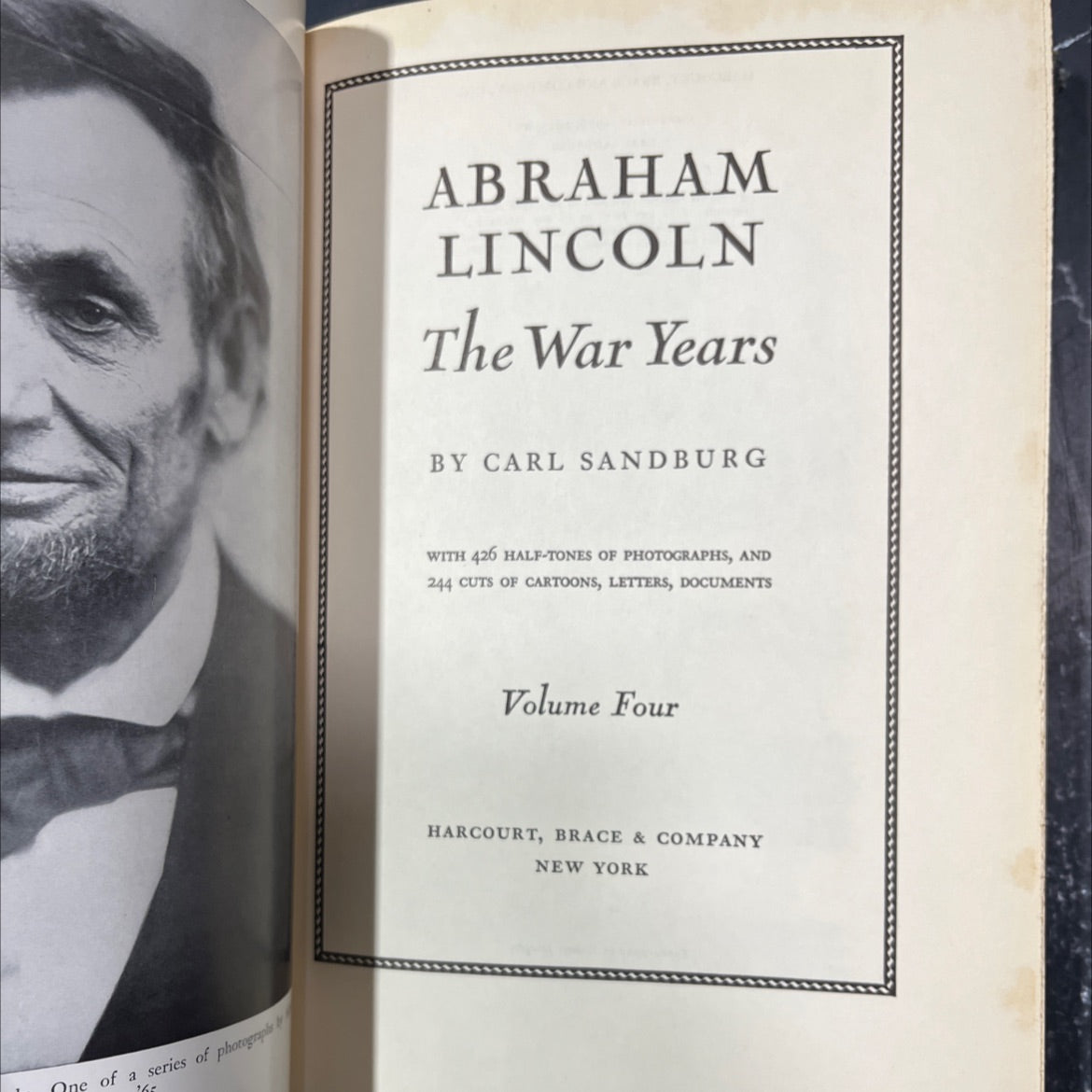 abraham lincoln the war years book, by carl sandburg, 1939 Hardcover image 2