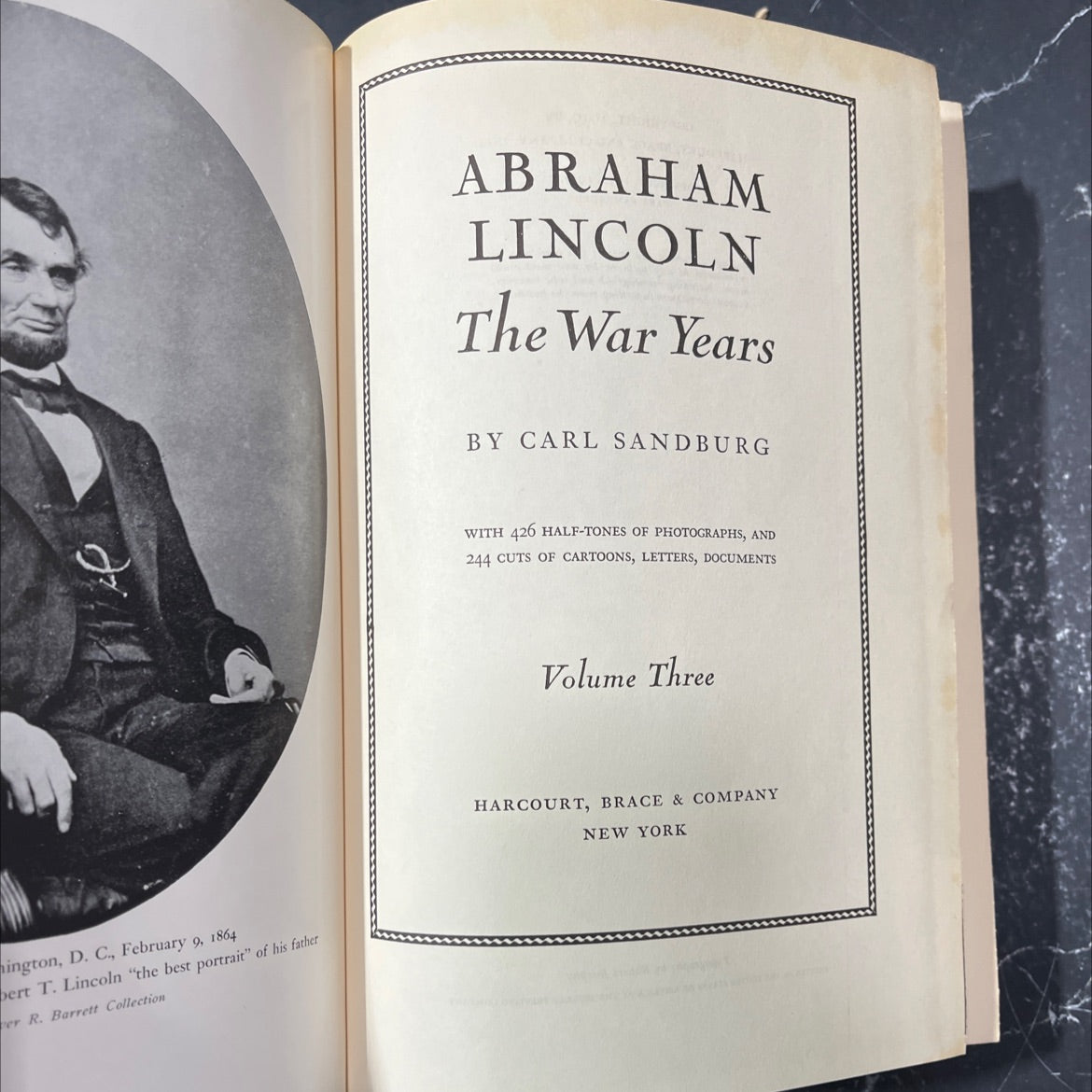 abraham lincoln the war years book, by carl sandburg, 1939 Hardcover image 2